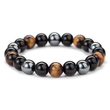 Triple Protection Bracelet - Tiger’s Eye, Obsidian, Hematite - Image 10